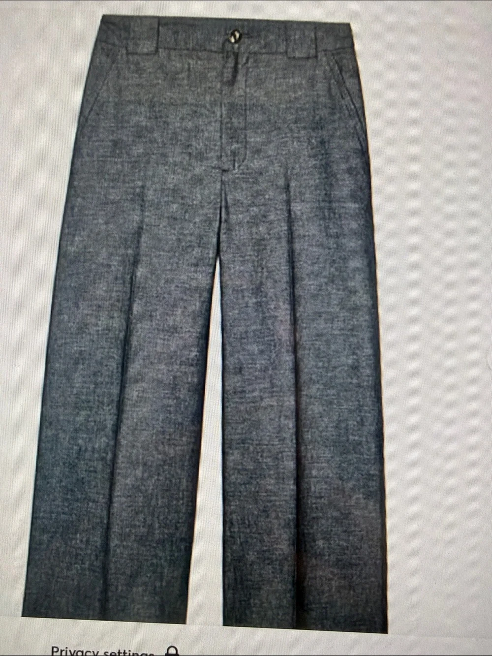 NWT Zara Wide-Leg Cropped Culottes Trouser with Linen Blue Autumn High Waist Med